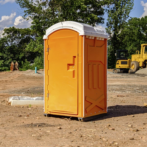 how often are the portable restrooms cleaned and serviced during a rental period in White Oak North Carolina